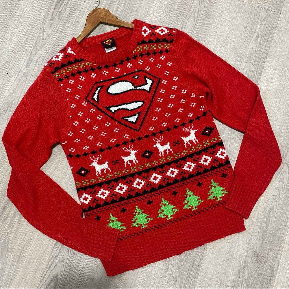 SUPERMAN “Ugly” Christmas Sweater - S/P - Picture 1 of 8
